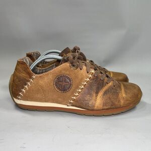 Dr. Martens Shoes Womens Size 10 Brown Patchwork Stitch Leather Lace Up Sneakers